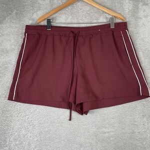 Abercrombie & Fitch Shorts Womens XL Burgundy Side Stripe Athletic Loungewear